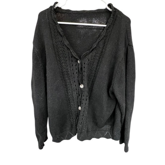 SHEIN Sweaters - SHEIN Elegant Black Button Down Cardigan